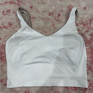 LULULEMON SIZE 8 White Sleeveless Crop Top